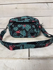Lug Carousel Classic Crossbody Bag Tropical Flamingo Print RFID Fast Ship - Picture 1 of 10