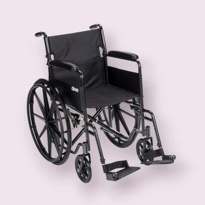 Silla de ruedas de transporte plegable Drive Medical SSP118FA-SF Silver Sport 1, negra Foto 1 de 4