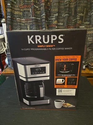 Krups Programmable 12 Cup Coffee Maker Stainless Steel Carafe Model KT61 Tested - Image 1 of 4