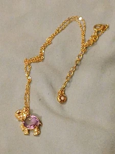 Elephant Gold Tone Necklace 9" - Picture 1 of 6
