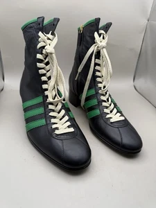 Botas con cordones de cuero negras Gucci x Adidas para hombre talla 8eu/8.5us 714871 NUEVAS $1790 - Imagen 1 de 21