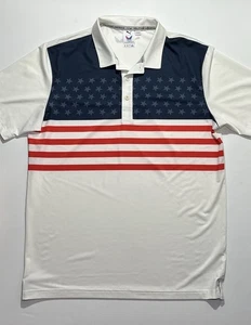 Puma Volition America Flag Patriotic Polo, Medium, Red White Blue - Picture 1 of 3