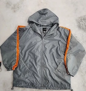 BCG Womens Grey And Orange Hooded Rain Jacket Coat - Picture 1 of 6