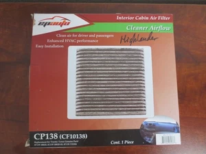 Toyota Highlander Epauto Interior Cabin AirFilter Cleaner Airflow CP138(CF10138) - Bild 1 von 6