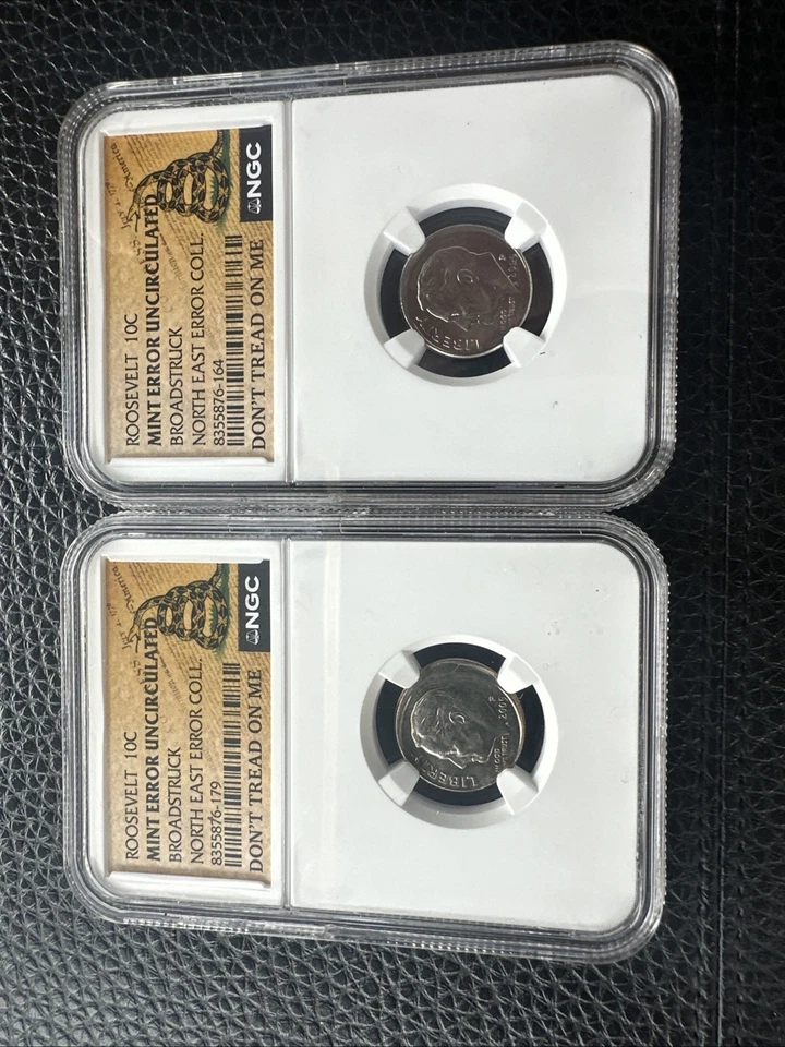 Moneda de diez centavos Roosevelt 2005 error como nueva sin circular Broadstruck NGC Don't Tread On Me  Foto 1 de 2