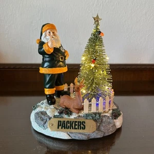 Statuina Babbo Natale Green Bay Packers con albero LED decorazione natalizia - Foto 1 di 12