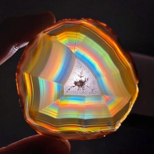 79,95 ct Premium Qualität Iris Regenbogenachat - seltenes Sammlerstück Iris Achat Platte - Bild 1 von 6