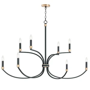 Maxim 11378 Charlton 8 Light 48"W Taper Candle Style Chandelier - Black - Picture 1 of 8
