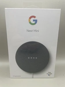 Google  Nest Mini 2nd. Generation Smart Speaker w/ Google Assistant Charcoal - Zdjęcie 1 z 4