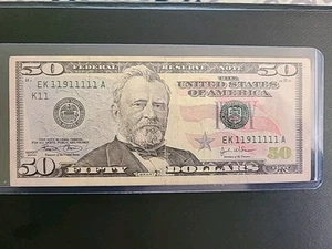 2004 50 DOLLAR ULTRA RARE FANCY BINARY 1 AND 9 - Picture 1 of 4