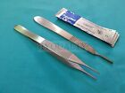 Adson Dressing Forceps Serrated 4.75"+Scalpel Handle #3+5 Surgical Blades #15