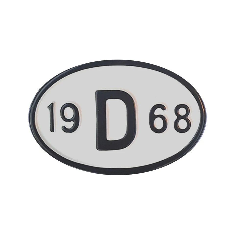 Placa del año trasero 19D68 1968 vintage Volkswagen Beetle T1 T2 D matrícula de origen Foto 1 de 2