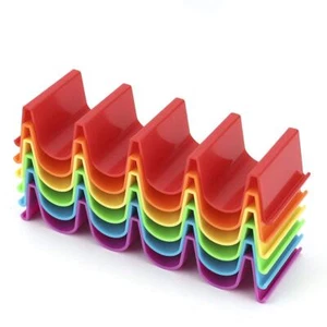 6 Pack Taco Holder Stand Wave Shape Taco Serving Tray Hold 4 Tacos Each - Picture 1 of 7