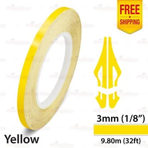 1/8" 3mm PinStriping Pin Stripe Tape Car Styling Line Decal Vinyl Sticker YELLOW - Picture 1 of 12