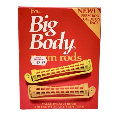 Vtg Gillette Toni 24 Big Body Perm Rods in Box 18 Orange & 6 Yellow Plastic 1985 - Image 1 of 3
