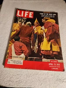 Vtg Life Magazine APRIL 23, 1951 Flight Of The Dalai Lama / Mythical Monsters - Foto 1 di 10