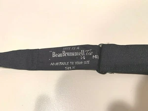 Beau Brummell Adjustable Silk Tie, black, diamond end, sizes 14 to 18, vintage! - Picture 1 of 2