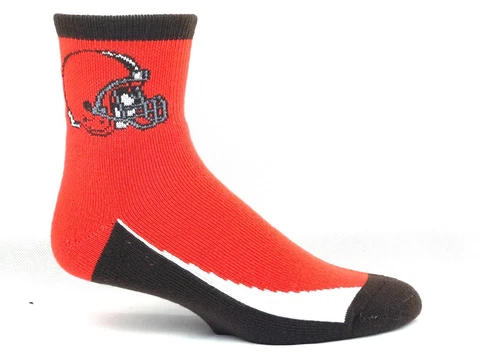 Cleveland Browns Orange White Brown Triangle Bottom Quarter Socks Cover