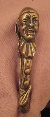 antique 1800's solid heavy bronze figural clown jester nut nutcracker brass  - Image 1 of 4