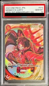 PSA 10 Luffy ST01-012 OP-05 Eiichiro Oda Signature One Piece Card Japanese TCG - Picture 1 of 8