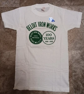 Seltenes 1958 Vintage Beloit Iron Works neu aus altem Lagerbestand Hemd Größe Small 14" x 23" DS Wisconsin  - Bild 1 von 5