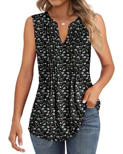 Locoowai Women's Tank Tops Sleeveless Tunic V Neck T-Shirts Summer, Size Large - Picture 1 of 7