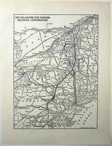 Delaware & Hudson Railroad - Original Systemkarte von 1941. Eisenbahn - Bild 1 von 3