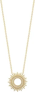 Collier Chaine en Plaqué Or et Oxydes de Zirconium - Pendentif Soleil - Imagen 1 de 2