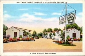 Hollywood Tourist Court New Orleans Louisiana Vintage Leinen Postkarte B36 - Bild 1 von 2