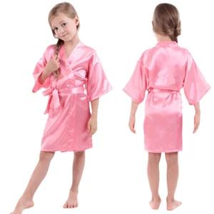 Girls Ice Silk Sleep Robes Chinese Traditional Kimono Robe Summer Sleepwear - Picture 1 of 10