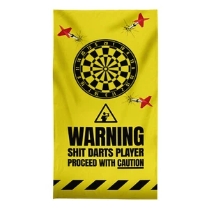 Warning! Sh*t Darts Player - Darts Beach Towel - 150cm x 75cm - Picture 1 of 7