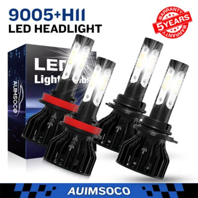 9005 H11 LED Lights High Low Beam Bulbs Kit For 2015-2019 Ford Transit-150 4x - Image 1 of 4