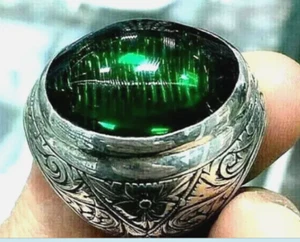 Turkish Handmade Peridot Big Stone Signet Ring 925 Sterling Silver Mens Big Ring - Picture 1 of 3
