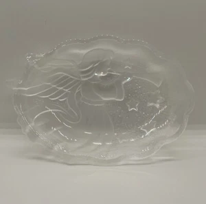Mikasa Decorative Christmas Frosted Glass Holiday Angel Song Oval Candy Dish - Picture 1 of 13