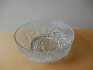 Mid-century, Scandinavian, Modern, Ice Rock, Pressed Crystal Glass Bowl - Picture 1 of 9