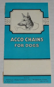 Raro folleto publicitario plegable ACCO American Chain Company cadenas cables para perros años 20 - Imagen 1 de 15