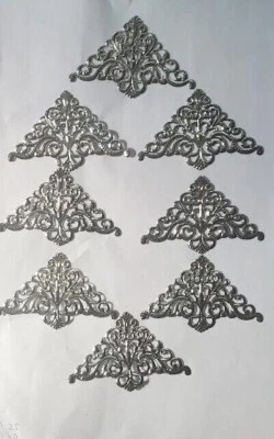 CraftbuddyUS 3 pulgadas 10 piezas PLATA Flor Filigrana Metal Esquina Decorativa, Hágalo Usted Mismo Foto 1 de 3