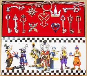 13pcs/Set Kingdom Hearts II KEY BLADE Necklace Pendant+Keyblade+Keychain Silver - Picture 1 of 1