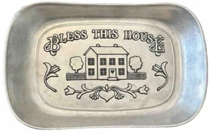 Wilton Armetale BLESS THIS HOUSE Legierung Metall Brot Tablett Geschirr Kochen Küche Neu aus altem Lagerbestand - Bild 1 von 5