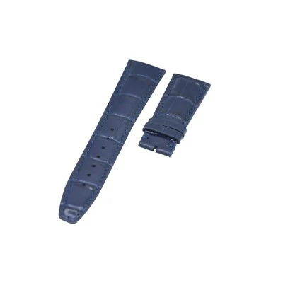 Correa de reloj de cuero de grano de cocodrilo azul de 22 mm para IWC Aquatimer Foto 1 de 4