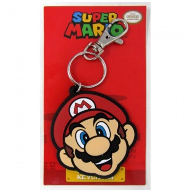 Llavero de goma PVC suave Super Mario - Mario (cabeza) - con licencia oficial Foto 1 de 1