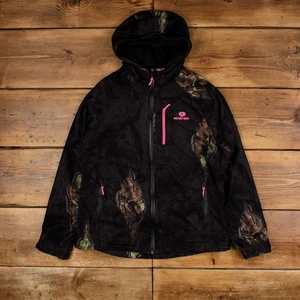 Vintage Mossy Oak Outdoor Jacket L Realtree Camouflage Black Womens - Picture 1 of 8