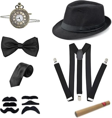 JOPHEK 20er Jahre Accessoires Herren, Mafia Kostüm Herren, Peaky Blinders Kostüm, G