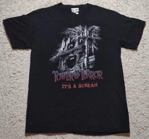 Vintage Walt Disney World Tower of Terror Shirt Men's Large Black Rare Graphic - Picture 1 of 6