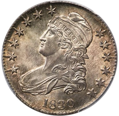 1830 Capped Bust Half Dollar - PCGS MS64 CAC - STUNNING PQ - LOOKS MS65+! FINEST - Image 1 of 4