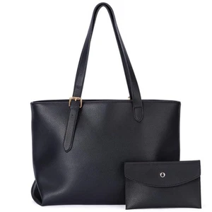 Tote Bag for Women Large Work Bag Casual Leather Shoulder Handbags Black Purs... - Picture 1 of 6
