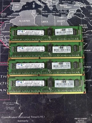 16GB (4X4GB) SAMSUNG 1RX4 PC3-10600R SERVER MEMORY M393B5270CH0-CH9Q4 DDR3 - Image 1 of 3