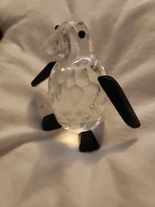 Estatuilla de pingüino de cristal macizo coleccionable decorativa 2 1/2 pulgadas negra transparente - Imagen 1 de 12