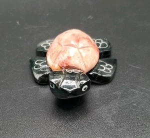 ÚNICA FIGURA DE TORTUGA MARINA TALLADA DE 1 Y 3/4 PULGADAS ÁGATA Y MÁRMOL - Imagen 1 de 11