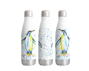 Botella de arte arco iris acuarela animales salvajes aves pingüinos 500 ml - Imagen 1 de 1